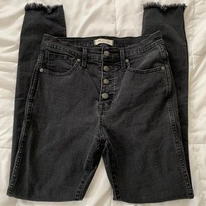 Madewell 10” High Rise Button Front Skinny Jeans